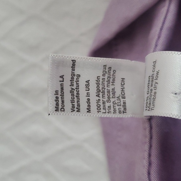 New American Apparel Belted Chamblay Lilac Shirt Dress - Picture 11 of 14